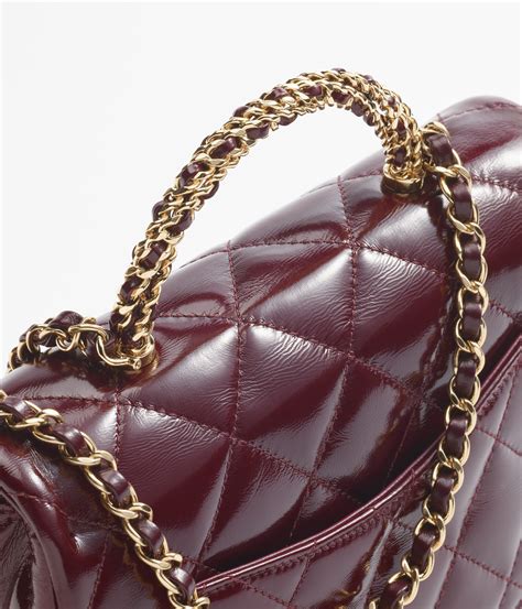 chanel black mini burgundy interior|Mini flap bag with top handle, Shiny lambskin & gold .